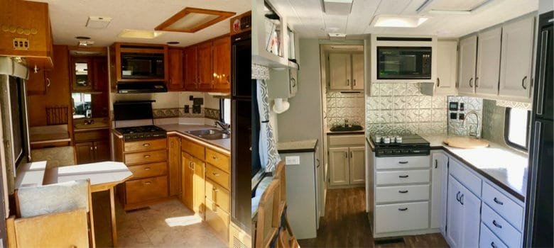 Our RV Kitchen Reno Goes From Drab To Fab on a Budget – Life on Route