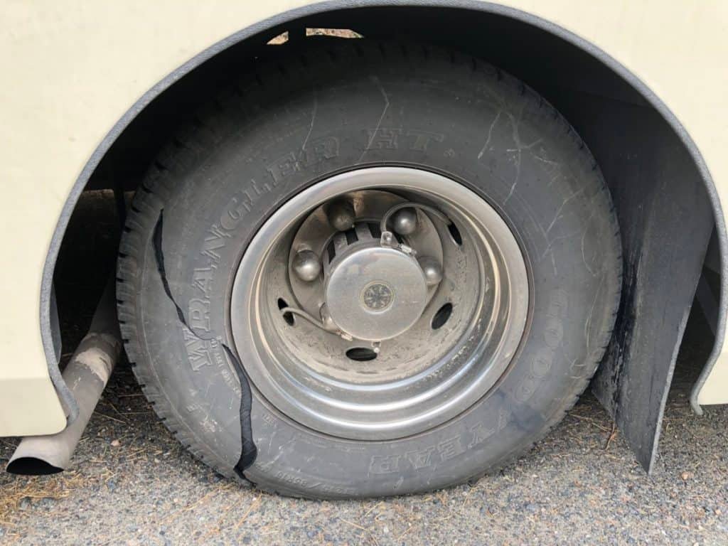 RV tire blow out