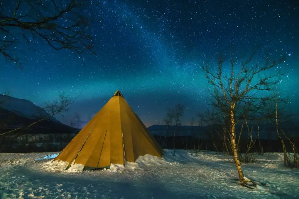 Winter Tent Under Stars